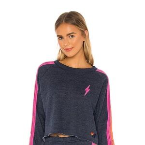 Aviator Nation neon cropped sweatshirt